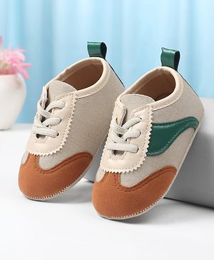Cute Walk by Babyhug Lace Up Solid Booties - Brown