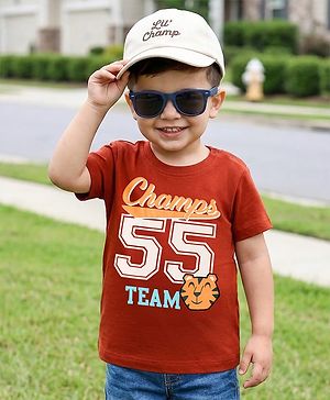 Babyhug Cotton Knit T-Shirt Half Sleeves with Graphic Print Multi Color 6-9 Months
