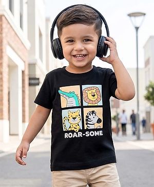 Babyhug Cotton Knit T-Shirt with Graphics Half Sleeves Multi Color 6-9 Months