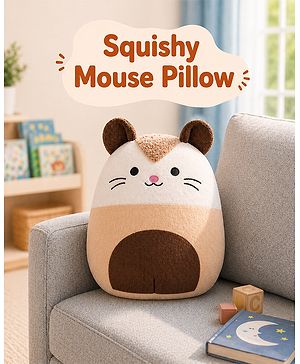 Babyhug Height 40cm Squishy Mouse Plush Pillow Ultra-Soft Cuddly Cushion Toy for Kids | Huggable Plush Pillow for Sleep & Play | Lightweight & Cozy | Nursery Decor & Gifting | Super Soft | BIS