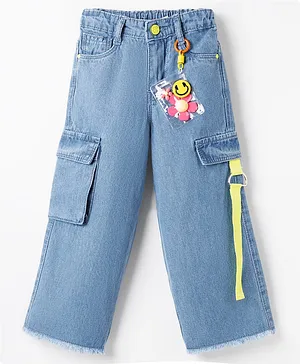 Korkak Full
                              Length Solid Color Denim Jeans - Blue