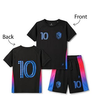 Pine Active Knit Half Raglan Sleeves Printed T-Shirt & Shorts Set