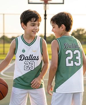 Pine Active Sleeveless Knit Sports T-Shirt with Front & Back Print -  White & Green
