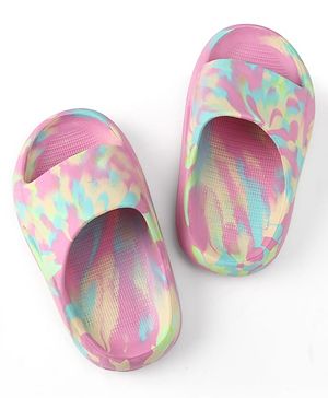 Pine Kids Flip Flops with Marble Print - Pink