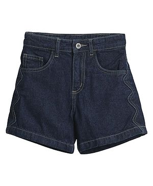 PILOLO Denim Knit Solid Shorts...