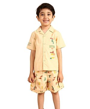 PILOLO Cotton Woven Knit Half...