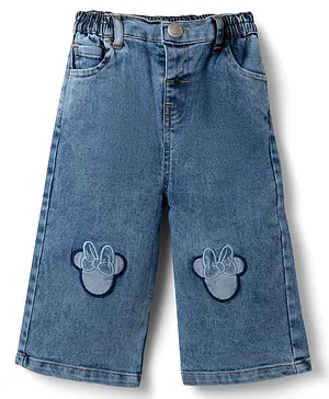 Babyhug Disney Full Length Denim
                              Jeans with Minnie Mouse Patch - Blue