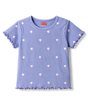 Babyhug Cotton Knit T-Shirt with All
                              Over Heart Print Multi Color 6-9 Months