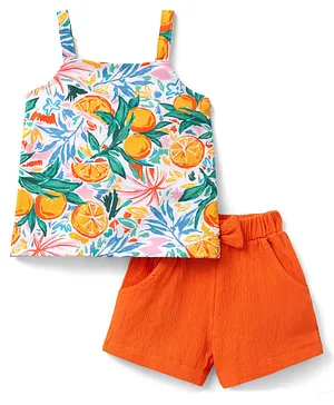 Babyhug Single Jersey Knit Sleeveless
                              Top & Shorts Set with Fruit Print -
                              Multicolor