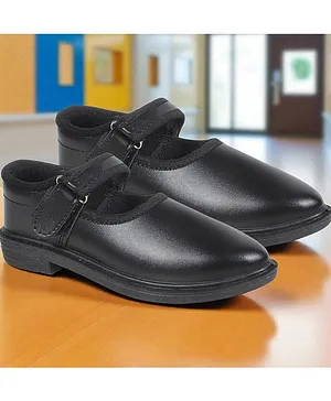 Trump Solid Velcro Closure School Shoes -
                      Black
