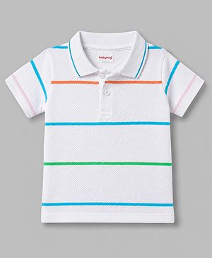 Babyhug Cotton Knit Polo T-Shirt with Half Sleeves and Graphic Print Multi Color 12-18 Months