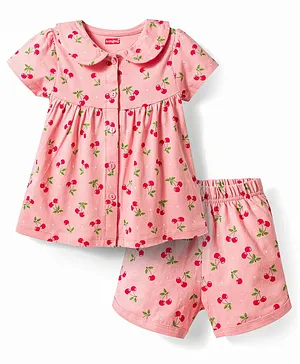 Babyhug Cotton Knit Half Sleeves
                              Cherry Printed Co-Ords Top & Shorts
                              Night Suit - Pink