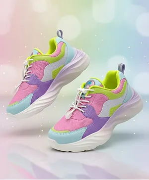 Hopits Colour Blocked Snap Lock Closure Shoes
                      - Pink