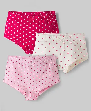 Pine Kids Cotton Elastane Knit Panties with
                      Heart & Polka Dot Print Pack of 3 (Color May
                      Vary)