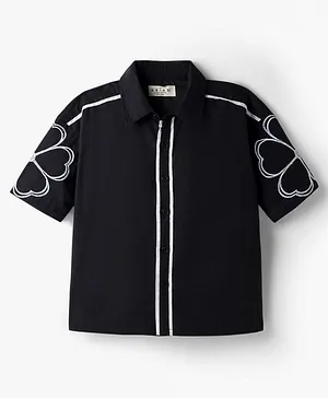 Arias Cotton Woven Top with Dori
                              Embroidery & Piping Details Black 2-3
                              Years