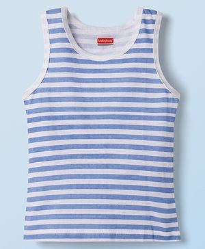 Babyhug 100% Cotton Knit Sleeveless Striped Sando Vest - Multicolor