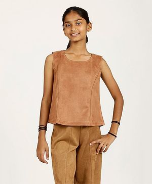 CHILINS Knit Sleeveless Solid...