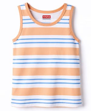 Babyhug 100% Cotton Knit Sleeveless Striped Sando - Multicolor