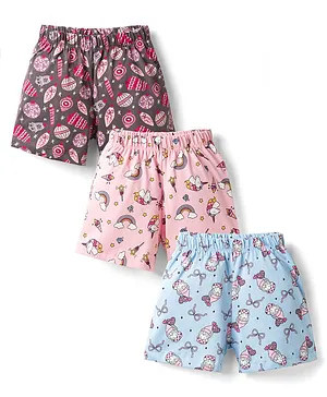 CUCUMBER Sinker Knit Above Knee
                              Length Printed Shorts Pack of 3 -
                              Multicolor