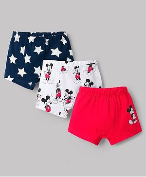 Babyhug Disney Single Jersey Knit Boxers With Mickey Mouse Graphics Pack of 3 - Multicolor
