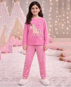 Unicorns Cotton Knit Full Sleeves
                              Unicorn Printed Tee & Joggers Night
                              Suit - Pink