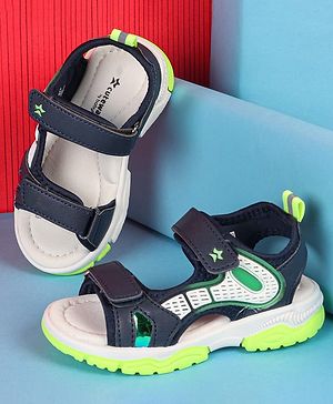 Cute Walk by Babyhug Velcro Closure Solid Sandals - Navy Blue