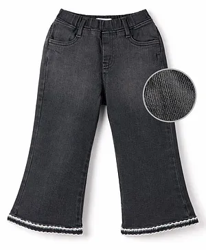 Mark & Mia Cotton Lycra Full
                              Length Denim Jeans with Lace Detailing -
                              Black