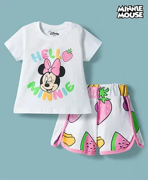 Babyhug Disney Half Sleeves T-Shirt
                              & Shorts Night Suit With Minnie Mouse
                              Graphics - White