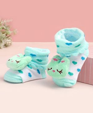 Cute Walk by Babyhug Socks Shoes With Heart Design & Applique - Multicolor