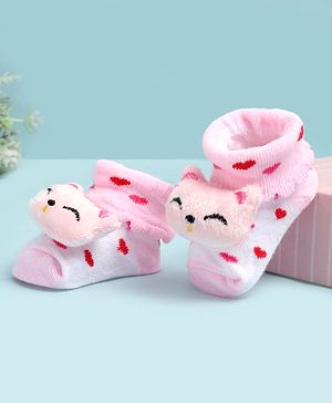 Cute Walk by Babyhug Ankle Length Socks Shoes With Applique - Multicolor