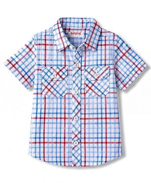 Babyhug Cotton Woven Shirt Half Sleeve Regular Collar Checks Multi Color 9-12 Months