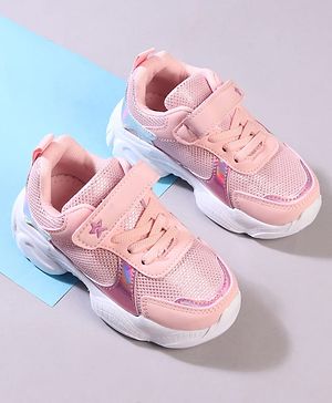 Cute Walk by Babyhug Velcro Closure Solid Sneaker Shoes - Pink