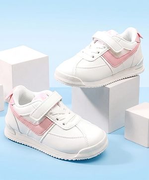 Cute Walk by Babyhug Velcro Closure Solid Sneaker Shoes - White