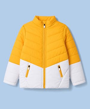 Pine Kids Woven Full Sleeves Padded Jacket - Yellow