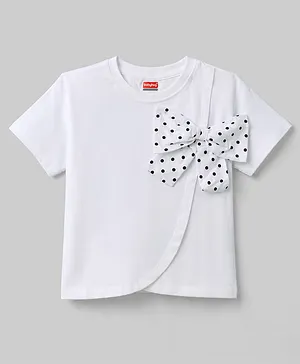 Babyhug
                              Cotton Knit T-Shirt with Polka Dot Bow
                              Embellishment Multi Color 6-9 Months