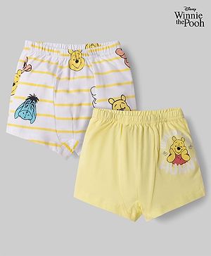Babyhug Disney Single Jersey Knit Briefs With Winnie the Pooh Graphic Pack of 2 - White & Yellow