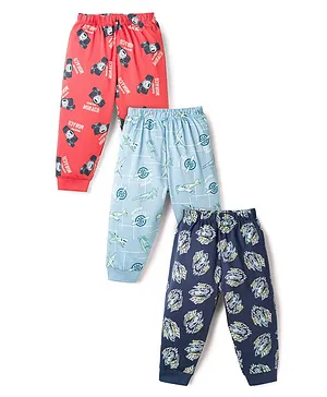 CUCUMBER Sinker Knit Full Length
                              Space Theme & Vehicles Printed Lounge
                              Pants Pack Of 3 - Navy Blue Red &
                              Light Blue