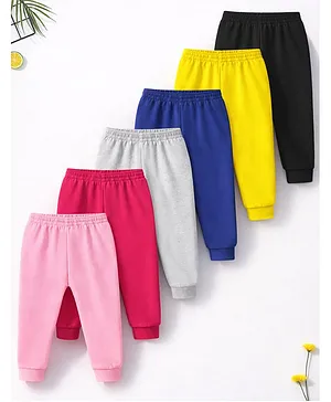 Trampoline Cotton Blend Knit Pack Of
                              6 Solid Pajamas - Multi Colour