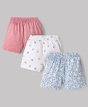 Simply Sinker Knit Knee Length Polka Dots
                      & Floral Printed Shorts Pack Of 3 - Multi
                      Color