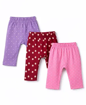 Babyhug Interlock Knit Full Length
                              Star Floral & Polka Dots Printed
                              Diaper Leggings Pack Of 3 - Multicolor