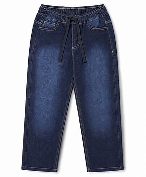 Pine Kids Denim Woven Full Length Washed Jeans - Blue