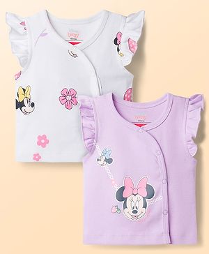 Babyhug Disney Frill Sleeves Jhablas With Minnie Mouse Graphics Pack of 2 - Multicolor