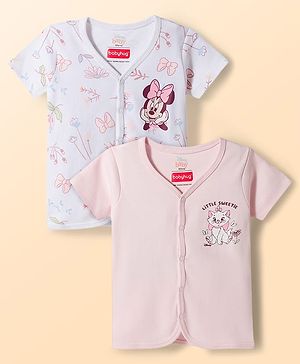 Babyhug Disney Interlock Knit Half Sleeves Jhablas With Marie & Minnie Mouse Graphics Pack of 2 - Multicolor