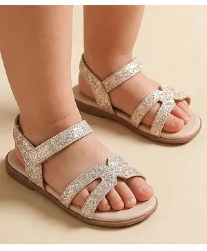 Toothless Beads Embellished Velcro Closure
                      Sandal - White