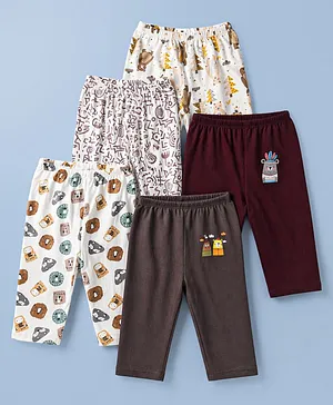 OHMS Single Jersey Knit Full Length
                              Animal Printed Lounge Pants Pack Of 5 -
                              Multicolor