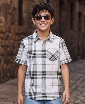 Pine Kids Cotton Woven Checks Shirts Half Sleeves Collar Multi Color 4-5 Years