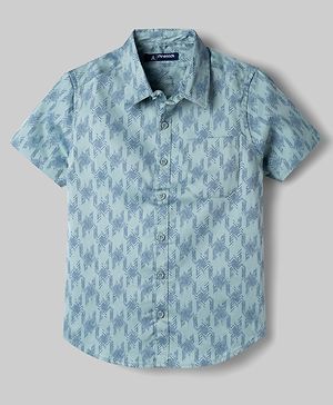 Pine Kids Cotton Woven Half Sleeves Printed Shirt & T-Shirt - Multicolor