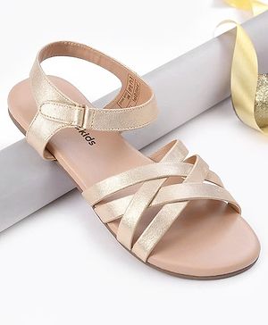 Pine Kids Velcro Closure Sandals - Golden