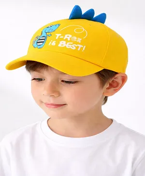 Vritraz Woven Dinosaur Printed Baseball Cap - Yellow - Circumference 52 - 56 Cm