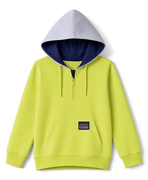 Pine Kids Cotton Knit Sweatshirt with Full Sleeves and Future Print in Green for 4-5 Years